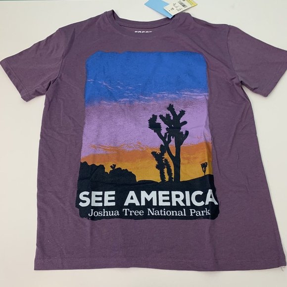 Joshua Tree National Park Tee See America Purple Women’s XS Boyfriend Tee - Picture 1 of 4